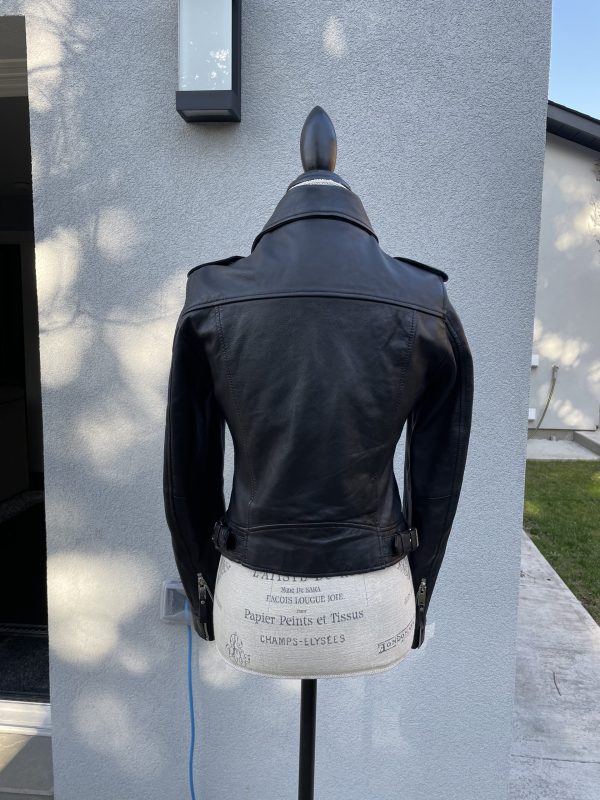 100% Genuine Leather Zara TRF outerwear leather biker motto style jacket size US M - Image 4