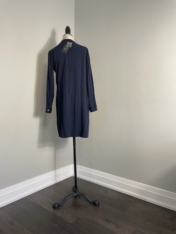 New INCITY dark blue mini rayon dress Shirt front closure buttons - Image 3