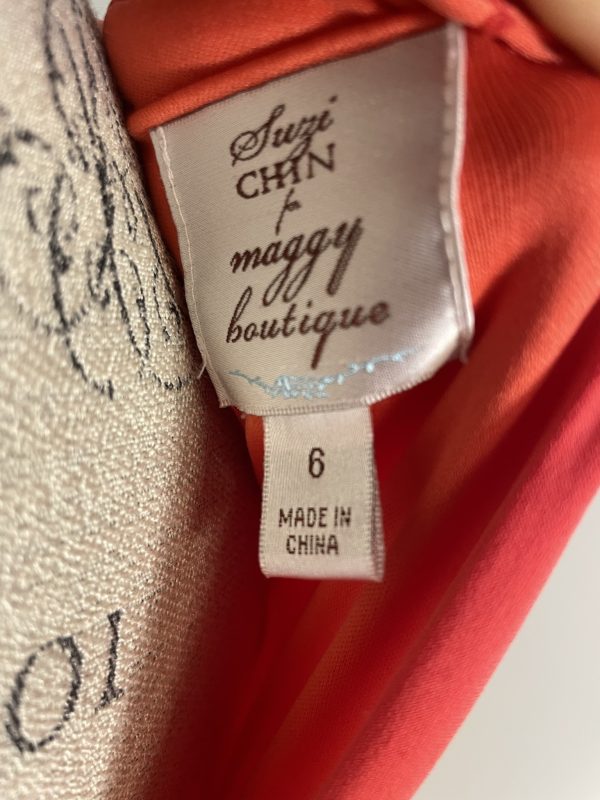 Suzy chin for maggy boutique dress orange midi beautiful US size 6 - Image 3