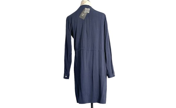 New INCITY dark blue mini rayon dress Shirt front closure buttons - Image 7