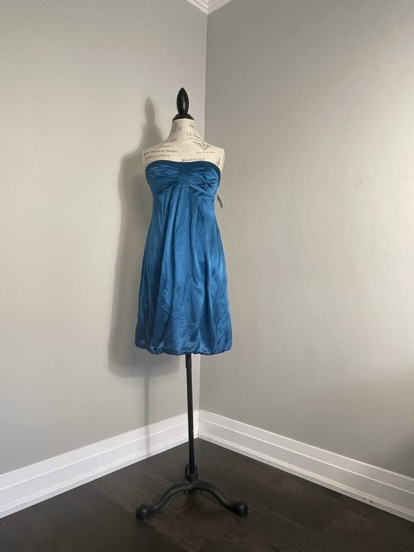 New Donna Ricco blue aquamarine strapless silk mini dress US 4 - Image 7