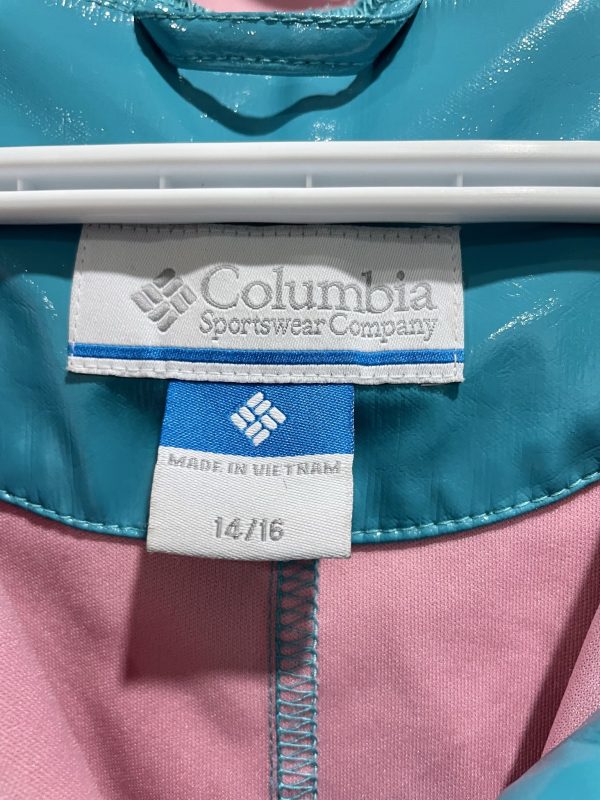 Columbia Turquoise Pink Arrow Puddle Jumper Raincoat size L 14/16 - Image 7