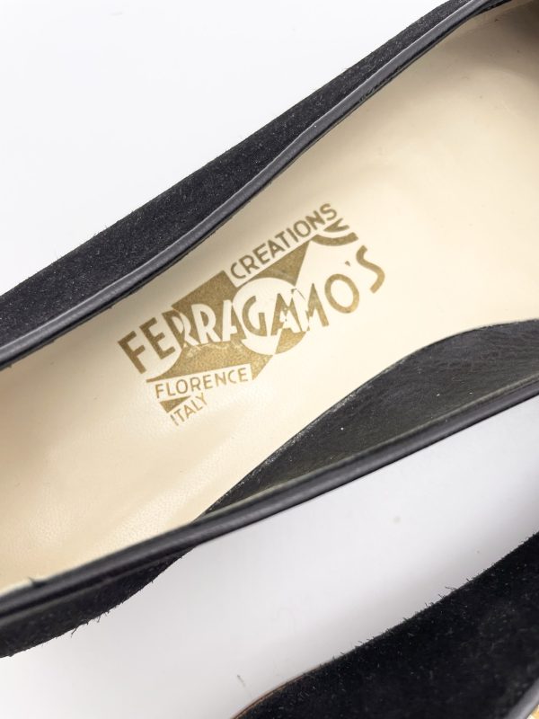 Salvatore Ferragamo Creations ballet Cherie black suede flats size 39 - Image 4