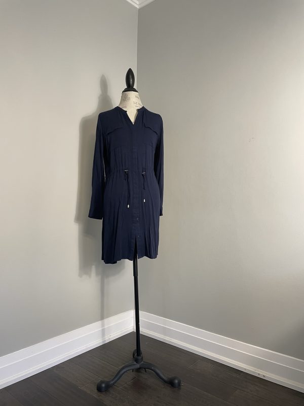 New INCITY dark blue mini rayon dress Shirt front closure buttons - Image 6