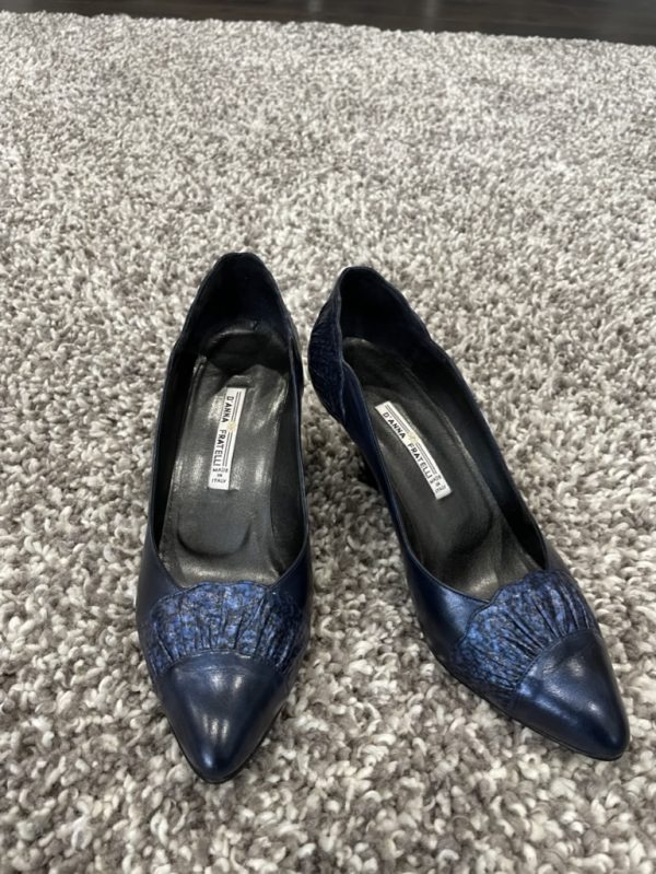 Almost new Vintage D’ANNA FRATELLI Women Shoes Size 36.5 Blue Made in Italy Leather Womans vintage heels - Image 2